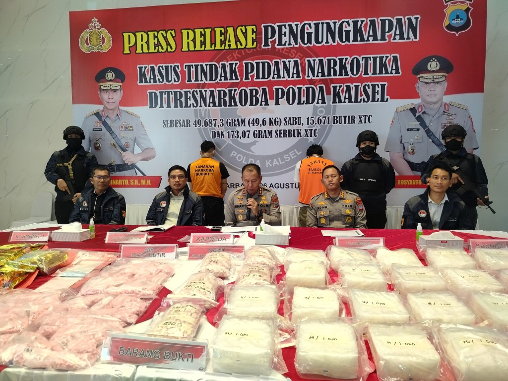 *Breaking news* Polda Kalsel Gelar Press Release Terkait Pengungkapan Kasus Narkotika.