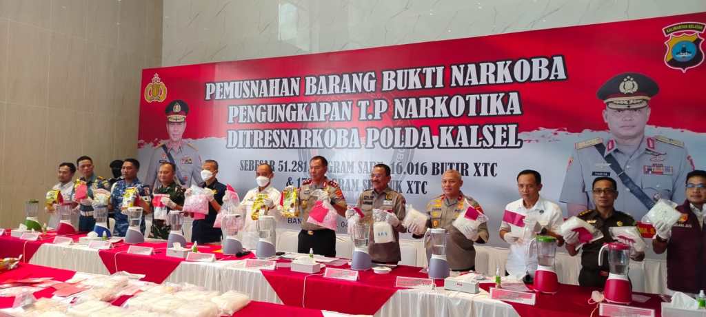 Ditresnarkoba Polda Kalsel musnahkan sabu seberat 51 Kg, Ekstasi 11,05 Ribu Butir Ekstasi